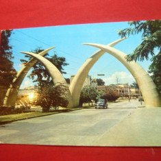 Ilustrata Est-Africa Mombasa francata cu 65C Kenia -Uganda-Tanganika ,Par Avion