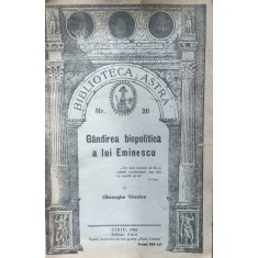 Gandirea Biopolitica A Lui Eminescu - Gheorghe Vornica , E858