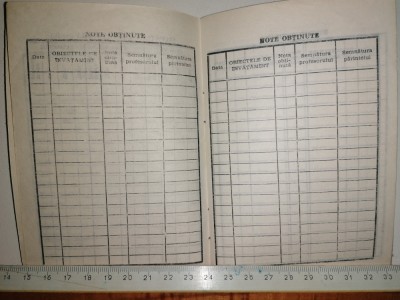 RAR = CARNET DE ELEV NESCRIS - RSR - PT CLASELE V -VIII foto