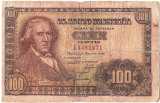 SV * Spania 100 PESETAS 1948 * post WWII * Regimul militar al Generalului Francisco Franco * mai rara !