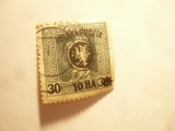 Timbru Polonia 1918 10ha/30h supratipar pe suport Austroungaria KuK