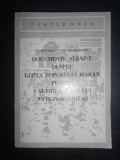 Documente straine despre lupta poporului roman pentru faurirea statului national