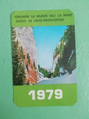CCO 1979 - CALENDAR DE COLECTIE - TEMATICA LOTO PRONOSPORT - ANUL 1979 foto