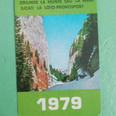 M3 C31 31 - 1979 - Calendar de buzunar - reclama Loto - Pronosport