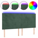 Cumpara ieftin Tablie de pat cu LED, verde inchis, 160x5x118/128 cm, catifea