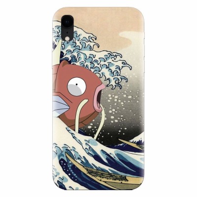 Husa silicon pentru Apple Iphone XR, Great Wave Fish foto