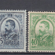 ROMANIA 1908 LP 66 REGELE CAROL I GRAVATE - UZUALE GUMA ORIGINALA SERIE SARNIERA