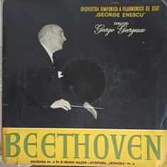 Disc vinil, LP. Simfonia Nr. 4 in Si Bemol Major. Uvertura "Leonora"-Beethoven, Orchestra Simfonica A Filarmonic