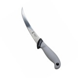 Cumpara ieftin Cutit filetat gri 29 cm, lama curbata 15 cm, 100 g, otel inoxidabil, maner ergonomic, pentru peste, carne si taiere de precizie