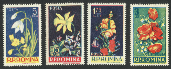 ROMANIA 1956 LP 418 FLORI SERIE MNH