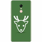 Husa silicon pentru Xiaomi Remdi Note 4X, Minimal Reindeer Illustration Green