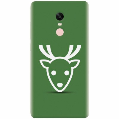 Husa silicon pentru Xiaomi Remdi Note 4X, Minimal Reindeer Illustration Green foto