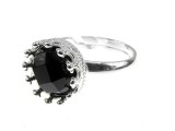 Cumpara ieftin Inel Argint 925 Reglabil Coroana cu Onix Fatetat 8mm, 3.39 grame