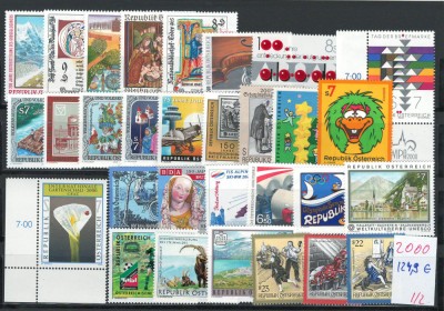 Austria 2000 - an complet nestampilat, MNH foto