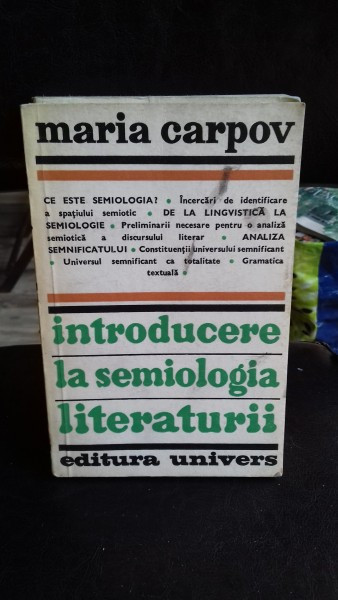 INTRODUCERE LA SEMIOLOGIA LITERATURII - MARIA CARPOV