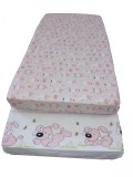 Cearcaf Imprimat cu Elastic Roz 120X60, MyKids