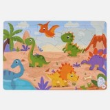 Puzzle Pui de Dinozaur, 24 Piese, Multicolor, Carton, CMCLASS
