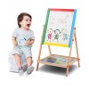 Tabla Magnetica Copii 2 in 1 LEXI, Lemn, 68x35.5x41.5cm, cu Accesorii: Carioci, Creta, Burete - Tabla Desen si Scris, Joc Educativ