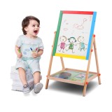 Tabla de colorat cu 2 fete, cu set creta, marker, burete 68x35.5x41.5cm, LEXI, 2-4 ani, Unisex