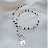 Colier la baza gatului argintiu cu cristale - zodia Gemeni