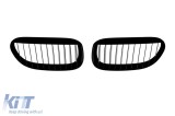 Grile rinichi cu nervuri simple vopsite &icirc;n negru, potrivite pentru BMW Seria 6 E63, E64 2003-2010 Performance AutoTuning