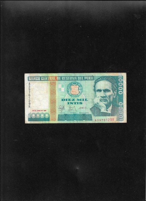 Peru 10000 10.000 intis 1988 seria3976129