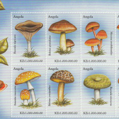 Angola 1999-Flora,Ciuperci,bloc 6 val, dantelate,MNH,Mi.1406-1413KB