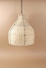 Lustra Ovala Ratan Natural Tradizan, 40x48cm, Design Elegant, Corp de Iluminat Handmade, Stil Boem, Living, Dormitor, Terasa