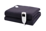 Patura ZLN-4113, Bleumarin cu incalzire electrica Soft Polar Fleece, Negru 150X80 cm, 60 W, Temporizator 1-10 ore, ZILAN