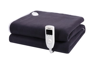 Patura ZLN-4113, Bleumarin cu incalzire electrica Soft Polar Fleece, Negru 150X80 cm, 60 W, Temporizator 1-10 ore, ZILAN foto