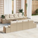 VidaXL Set de canapele pentru grădină 7 pcs Bej, crem 55 x 55 x 37 cm