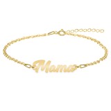 Mommy - Bratara personalizata din argint 925 placat cu aur galben 24K- Mama