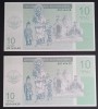 Nagorno-Karabakh, 2 x 10 Dram 2004, UNC, Consecutive.