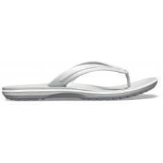 Slapi Crocs Crocband Flip Gri - Light Grey/White