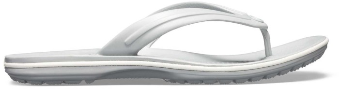 Slapi Crocs Crocband Flip Gri - Light Grey/White