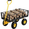 Carucior Gradina Universal Dactylion, Otel, 86x46x20cm, Maner Ergonomic, Galben/Negru, Roaba Transport Materiale