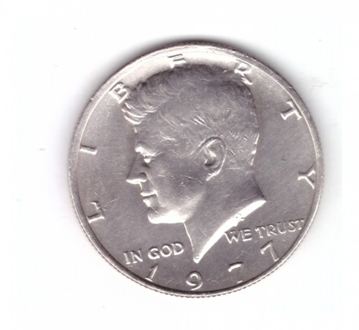 Moneda SUA 1/2 dollar/dolar 1977, stare buna, curata
