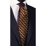 Cumpara ieftin Cravata Matase Barbati, Nod Contrastant, Model Unicat, 148cm, Made in Italy, Mustar Bordeaux Bleumarin Fucsia, Cutie Cadou