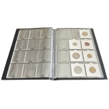 Clasor album ELEGANT pentru 120 de monede &icirc;n cartonase cu 10 folii , negru