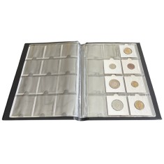 Clasor album ELEGANT pentru 120 de monede &icirc;n cartonase cu 10 folii , negru