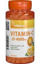 Vitamina C+D cu Bioflavonoide 90cpr Vitaking Cod: vk1814 foto