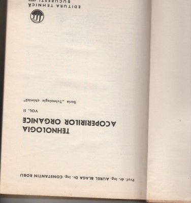 A. Blaga Tehnologia acoperirilor organice foto