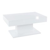 Masuta de cafea cu spatiu de stocare din mdf alb lucios Dikaro 90x60x44 cm