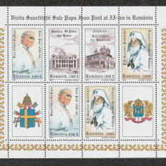 Romania 1999 - #1484A Vizita Papei Ioan Paul al II-lea in Romania M/S 1v MNH