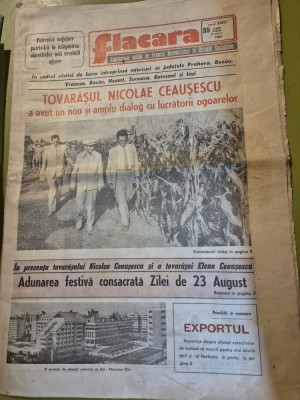 ziarul flacara 28 august 1987 - complexul muzeal judetean bihor,ceausescu vizita in prahova,buzau,iasi,suceava,neamt,bacau,vrancea foto