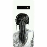 Husa silicon pentru Samsung Galaxy S10, Girl With Headphone
