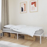 Cumpara ieftin Cadru pat metalic, alb, 80x200 cm