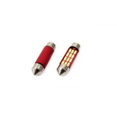 Set becuri auto cu LED CANBUS sofit compatibil C5W 12 SMD 39mm Alb 12/24V,