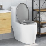 Capac WC cu eliberare rapidă, &icirc;nchidere lentă, gri, duroplast