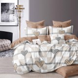 Cumpara ieftin Lenjerie de pat finet 6 piese, cearceaf pat clasic, cearceaf pilota 200x230, 2 fete perna 50x70, 2 fete perna 70x70, Extra, M347 Relax KipRoom, Somnart